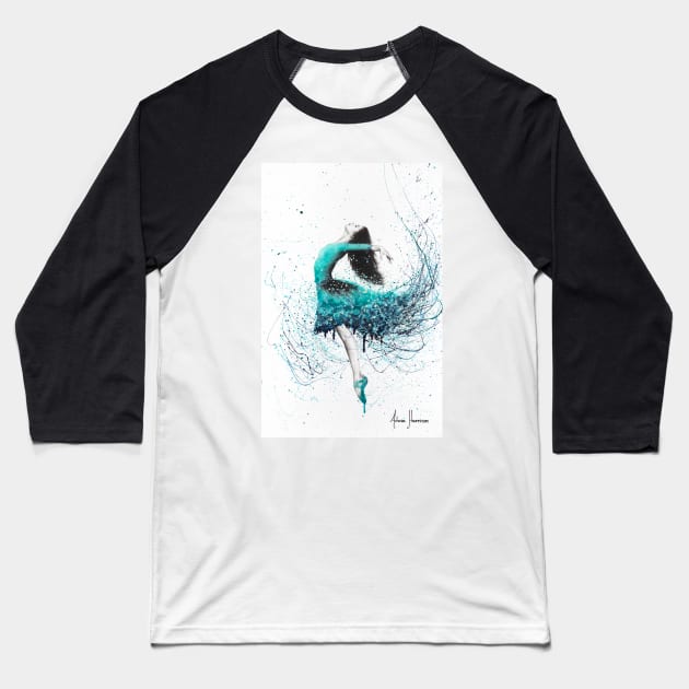 Turquoise Ocean Dancer Baseball T-Shirt by AshvinHarrison